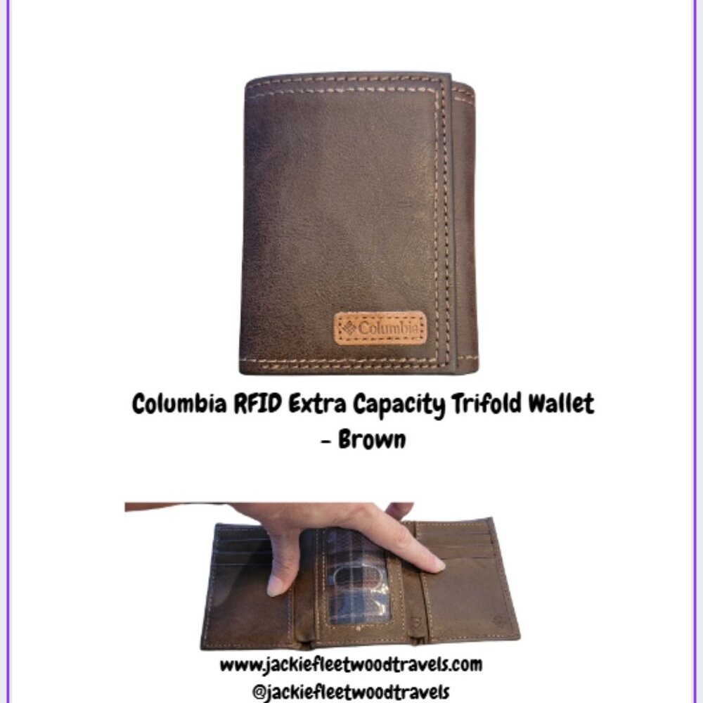 Columbia RFID Extra Capacity Trifold Wallet - Brown